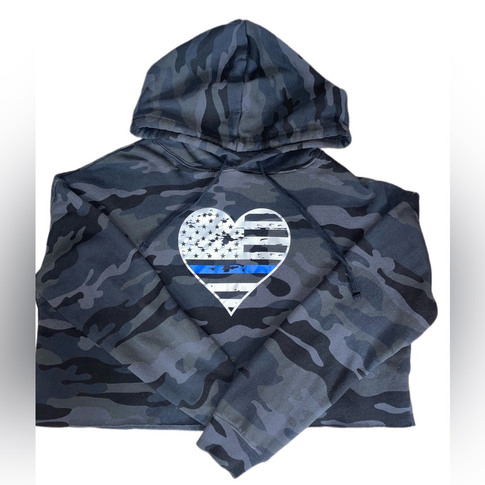 THIN BLUE LINE CROP SWEATSHIRT